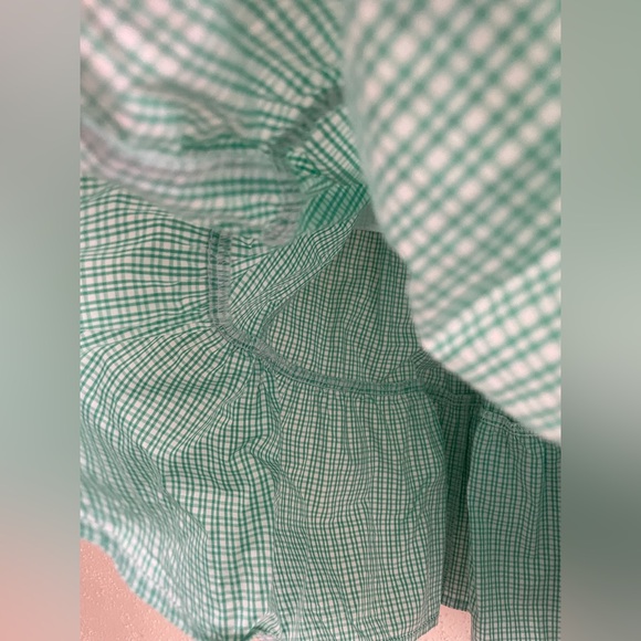 J Crew Factory Women’s Medium Green Gingham Cotton Blend Spring Tiered Dress - Picture 10 of 15